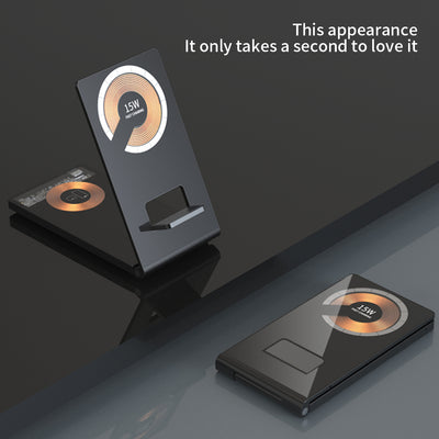 T05-Aluminum Alloy Bracket Foldable Magnetic Wireless Charger