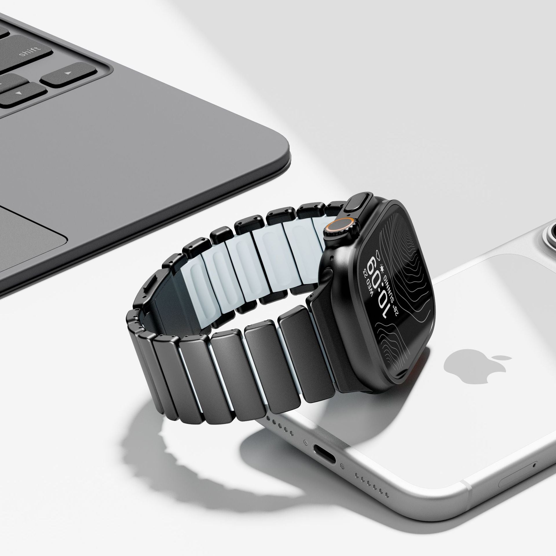 Apple - ラフィアン Ultra-Titanium +FKM Band Magnetic Clasp for Apple Watch – Vipzoon