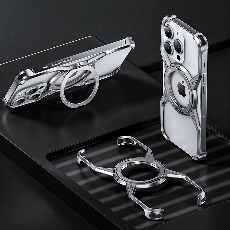 360° Rotating Magnetic Pivot Ring Stand Air Cushion Case Cover