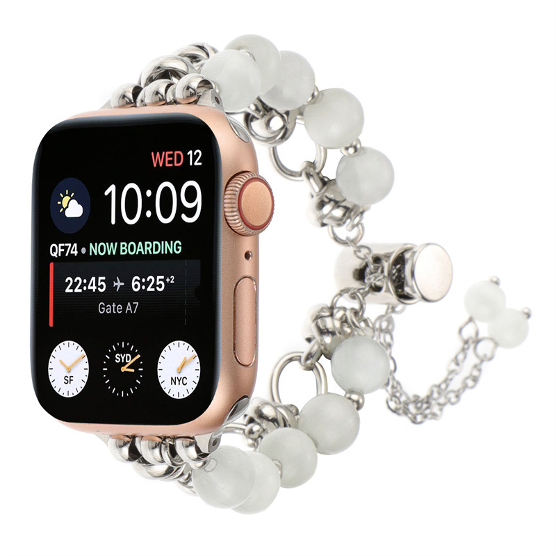 Pearl and Crystal Metal Bracelet For Apple Watch