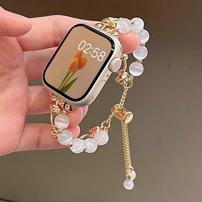 Pearl and Crystal Metal Bracelet For Apple Watch