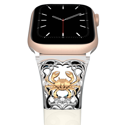 Metal Embossed Constellation Watch Strap For Apple Watch--Cancer