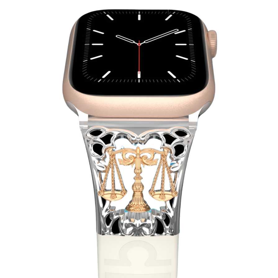 Metal Embossed Constellation Watch Strap For Apple Watch--Libra