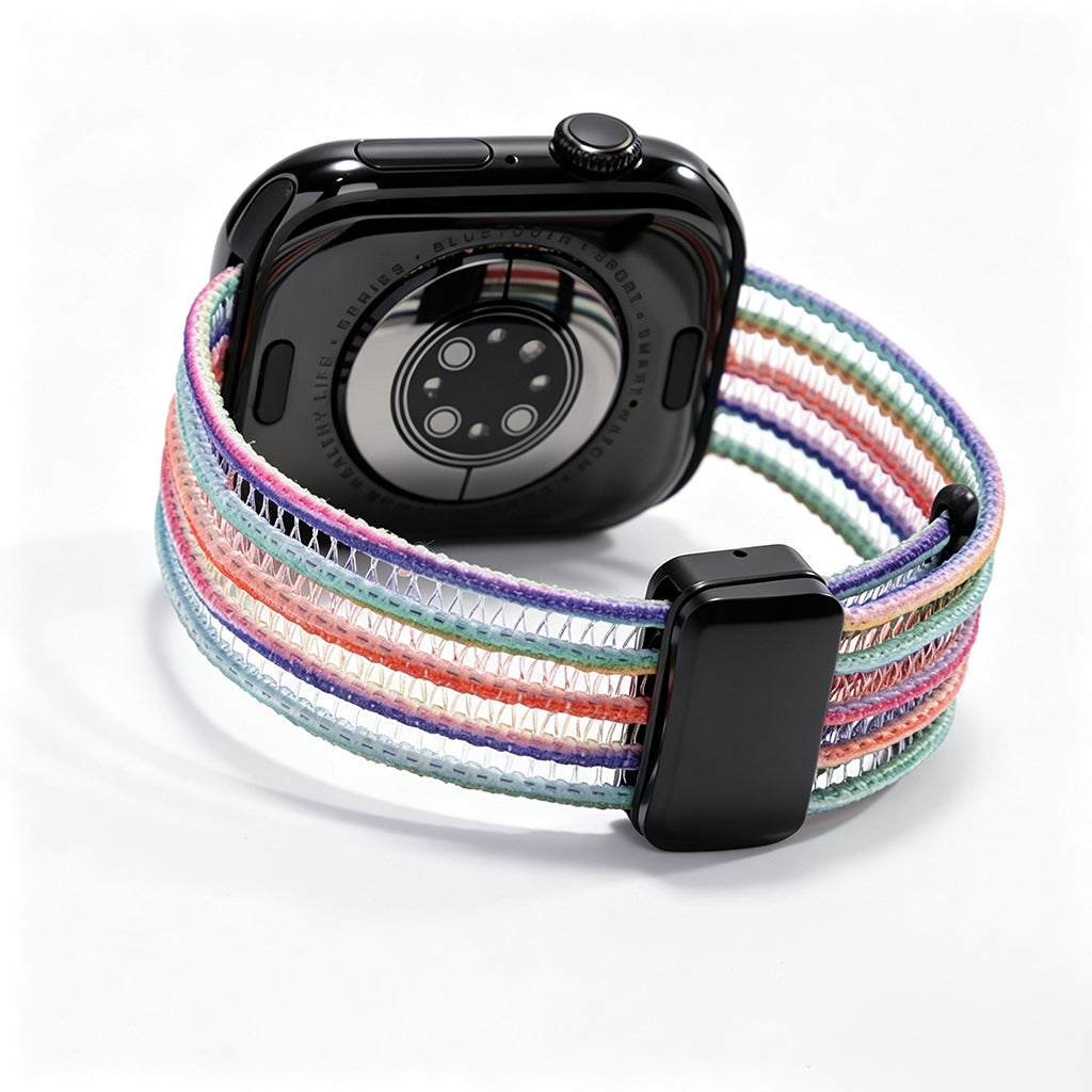 Fish Silk Mesh Breathable Magnetic Soft Strap For Apple Watch