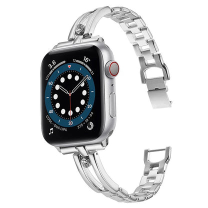 Metal round diamond hollow watch strap for Apple watch