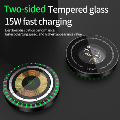 T26-Ultra-Thin LED Ambient Light, Transparent Magnetic Wireless Charger