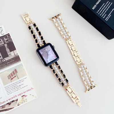 Pearl Metal Link Bracelet for Apple Watch