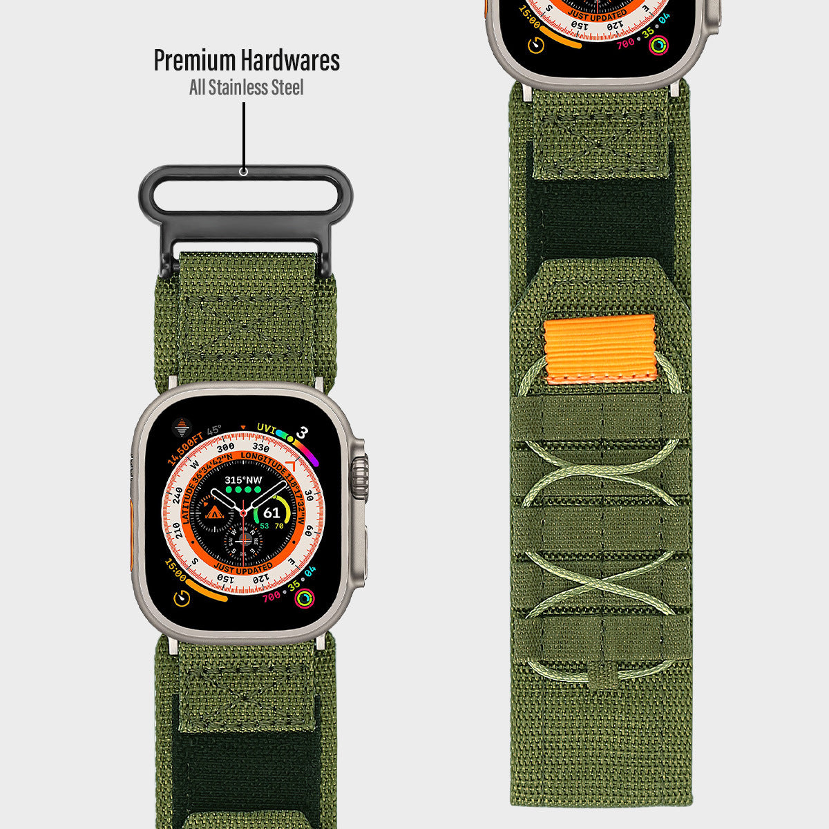 Nylon Canvas Loop Velcro Strap For Apple Watch