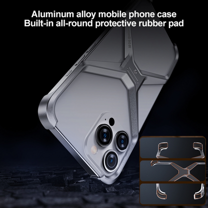 Metal Frameless Phone Case, X Shaped Cool Design