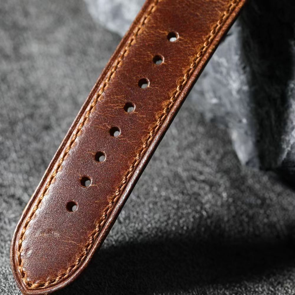 Walnut Brown Leather Band For Apple Watch