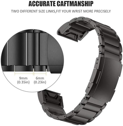 Titanium Watch Band Quick Install Strap for Garmin Fenix 8/7X/6X Pro/5X