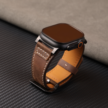 Premium Distressed Leather Tactical Watch Band For Apple Watch
