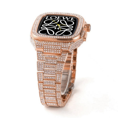 Luxury Metal CrystalDiamond Case Strap For Apple Watch-44/45mm