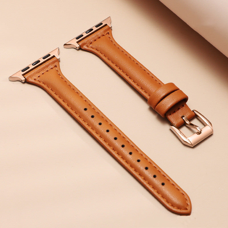 Women's Slim Leather Apple Watch Bands-Thin strap