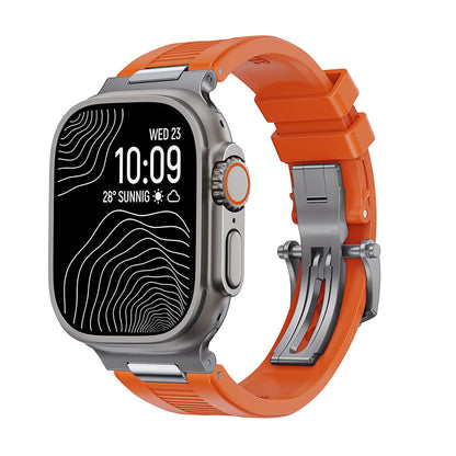 Chrono-Strata Apple Watch Band – FKM Fluoroelastomer with Butterfly Clasp