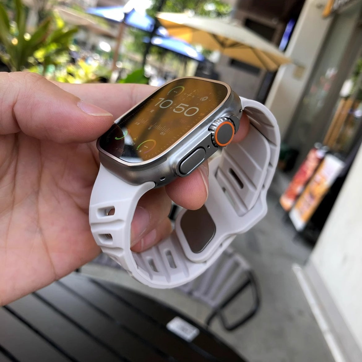 Asymmetric Oblique Hole Silicone Watch Strap for Apple Watch