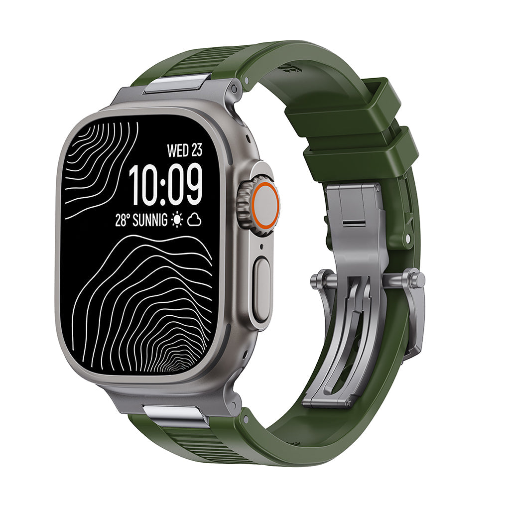 Chrono-Strata Apple Watch Band – FKM Fluoroelastomer with Butterfly Clasp