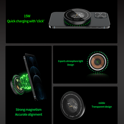 T26-Ultra-Thin LED Ambient Light, Transparent Magnetic Wireless Charger