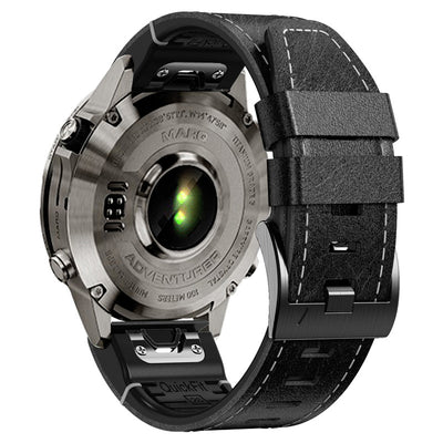 TPU + Leather Strap for Garmin Fenix 8 7X 6X Pro