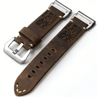 Vintage Leather Strap For Garmin Fenix 8 7X 6X Pro