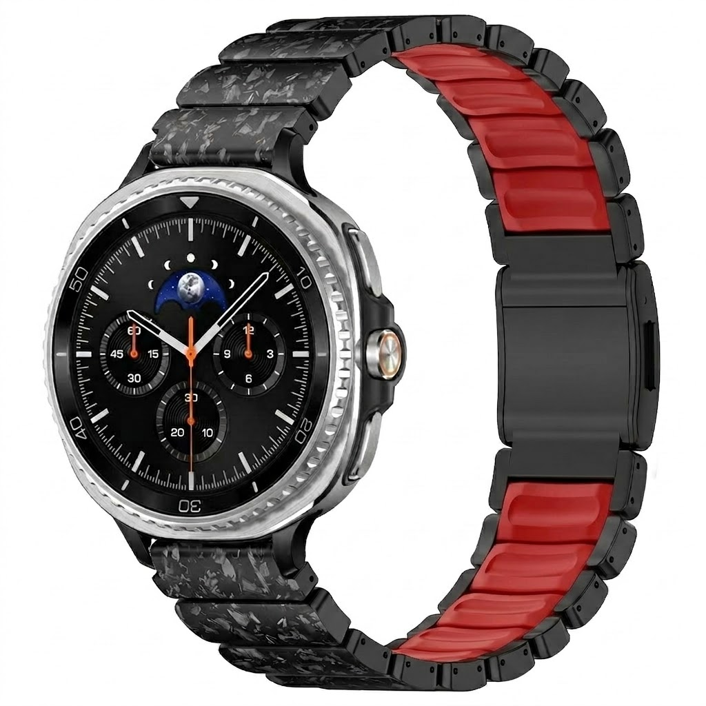 Carbon Fiber +FKM Band For Samsung Watch
