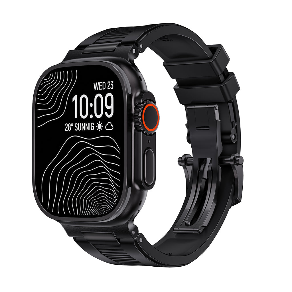 Chrono-Strata Apple Watch Band – FKM Fluoroelastomer with Butterfly Clasp