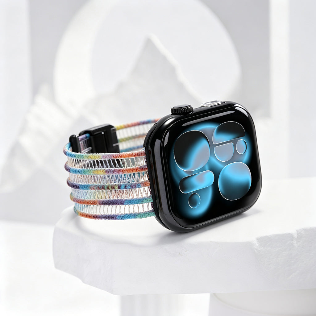 Fish Silk Mesh Breathable Magnetic Soft Strap For Apple Watch