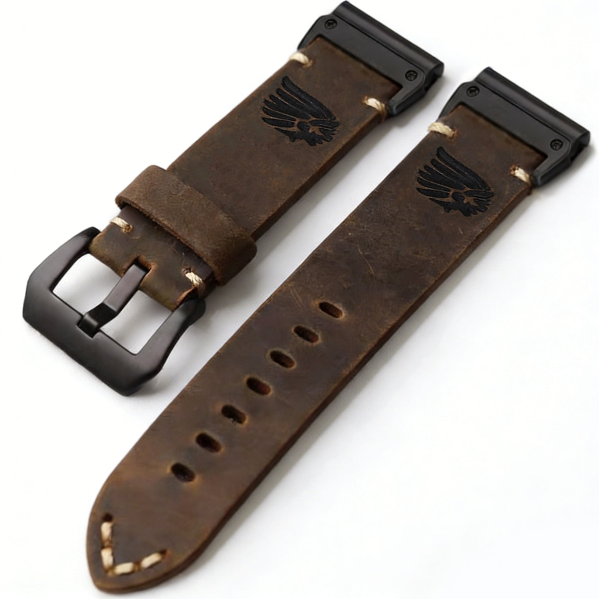 Vintage Leather Strap For Garmin Fenix 8 7X 6X Pro