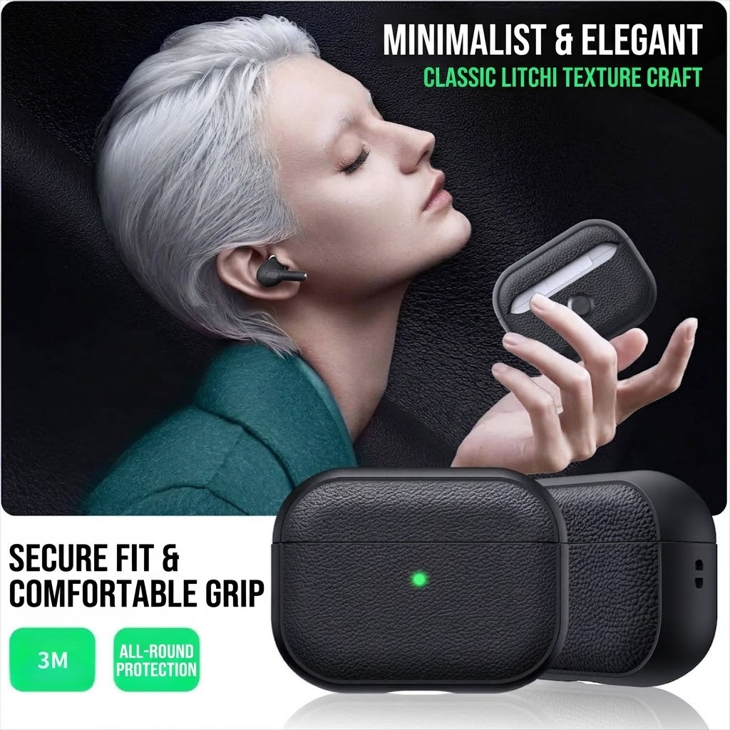 Leather Texture TPU Case for AirPods