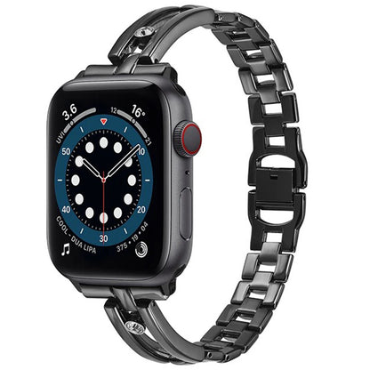 Metal round diamond hollow watch strap for Apple watch