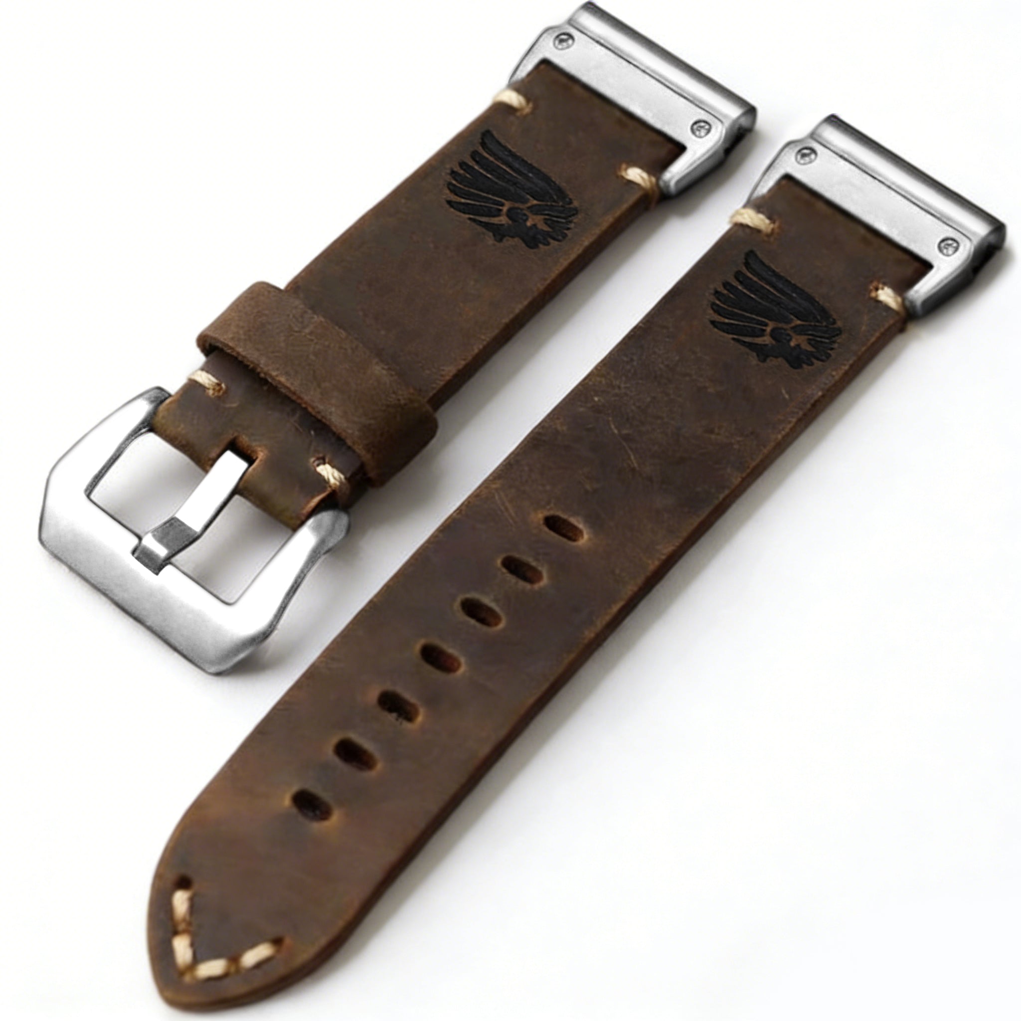 Vintage Leather Strap For Garmin Fenix 8 7X 6X Pro