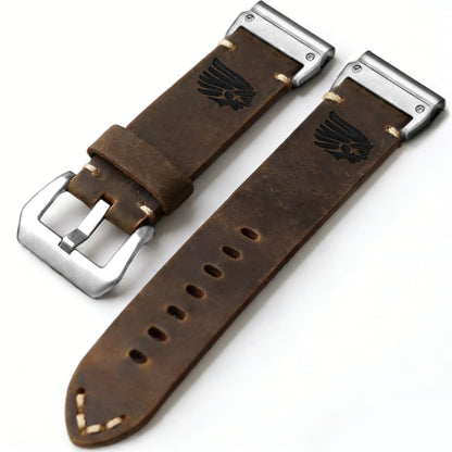 Vintage Leather Strap For Garmin Fenix 8 7X 6X Pro