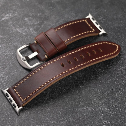 Custom Made Apple Watch Strap - Antique Red-Brown