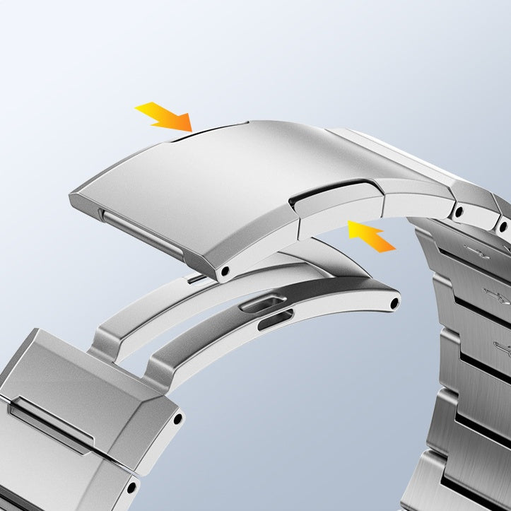 Geometric Section Streamlined Steel Band Suitable For Samsung Watch Straps