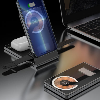 T05-Aluminum Alloy Bracket Foldable Magnetic Wireless Charger