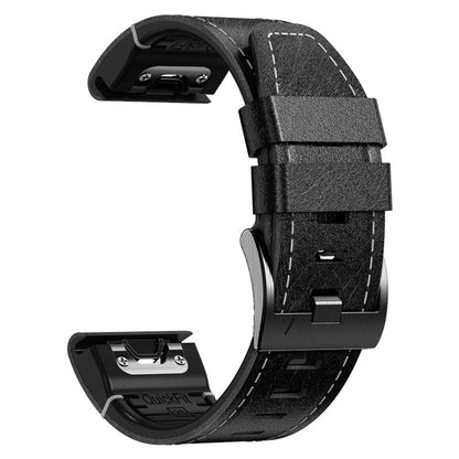 TPU + Leather Strap for Garmin Fenix 8 7X 6XPro