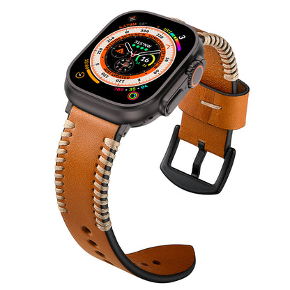 Leather Hand-Stitched Strap For Apple Watch