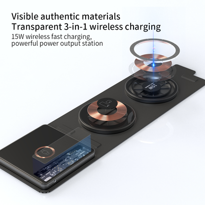 T01-Fabric Storage 3 in 1 Mobile Phone Wireless Charger