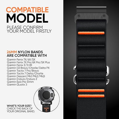 Outdoor Nylon Sports For Garmin Fenix 5X/5X Plus/6X/6X Pro/7X/7X Pro
