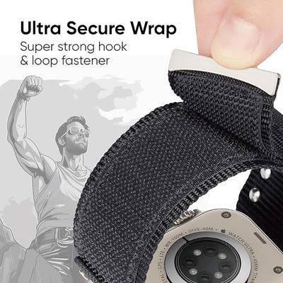 Ultra Wide Nylon Sport Strap For Apple Watch 42/44/45/46/49MM