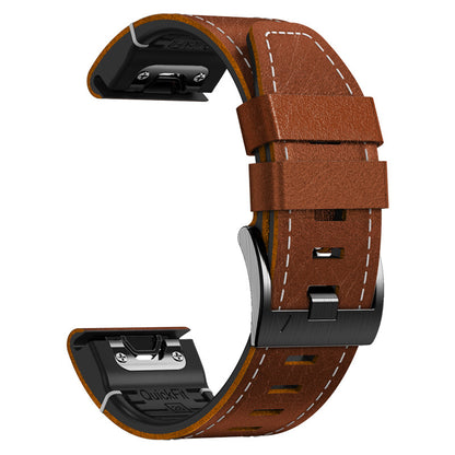 TPU + Leather Strap for Garmin Fenix 8 7X 6XPro