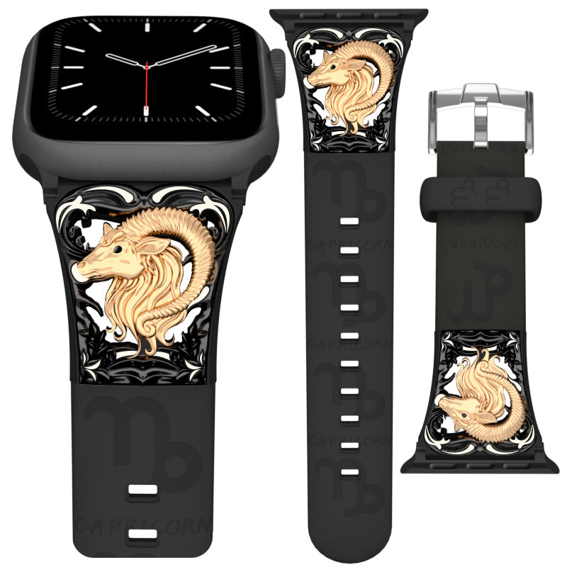 Metal Embossed Constellation Watch Strap For Apple Watch--Capricorn