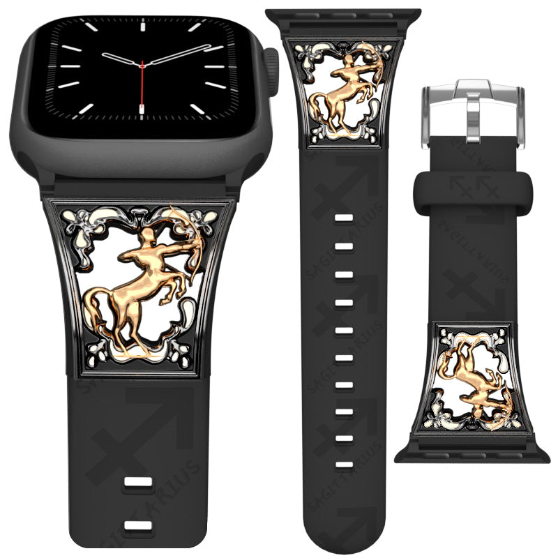 Metal Embossed Constellation Watch Strap For Apple Watch--Sagittarius