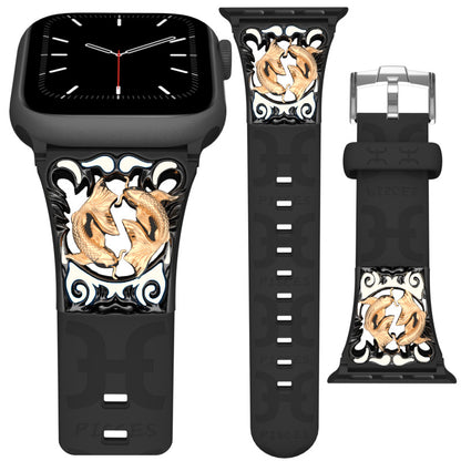 Metal Embossed Constellation Watch Strap For Apple Watch--Pisces