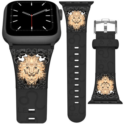 Metal Embossed Constellation Watch Strap For Apple Watch--Leo