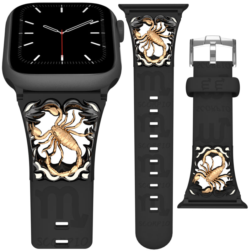 Metal Embossed Constellation Watch Strap For Apple Watch--Scorpio