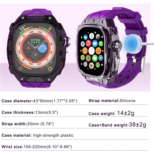 FS91 Luxury Translucent Smartwatch Case for Apple Watch Ultra-49mm