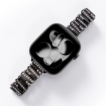 Personalized Diamond-Encrusted Leather Strap For Apple Watch