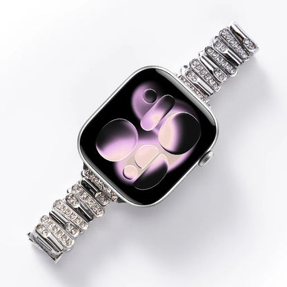 Personalized Diamond-Encrusted Leather Strap For Apple Watch