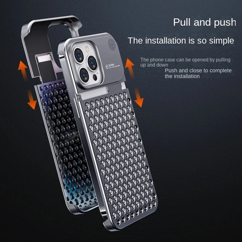 Metal Titanium Aluminum alloy Borderless Protective Case For iPhone